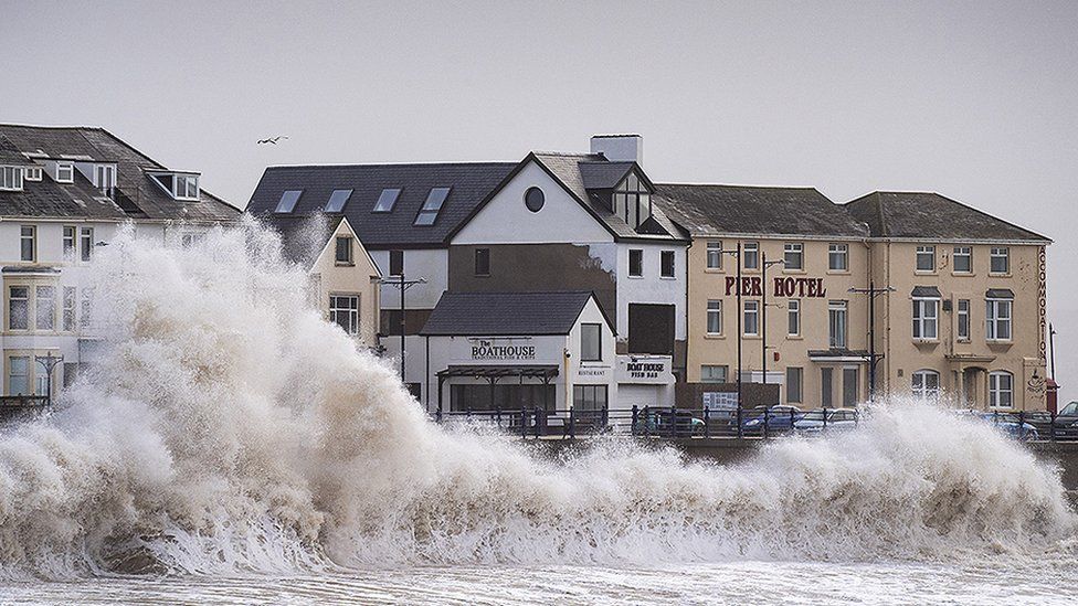 Storm Eunice hitting the shores of UK