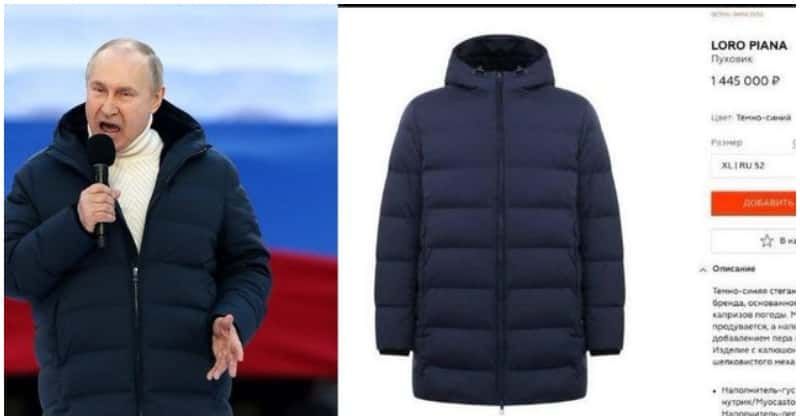 Putin wears a $14,000 designer jacket to a pro-war rally and suffers backlash from netizens
