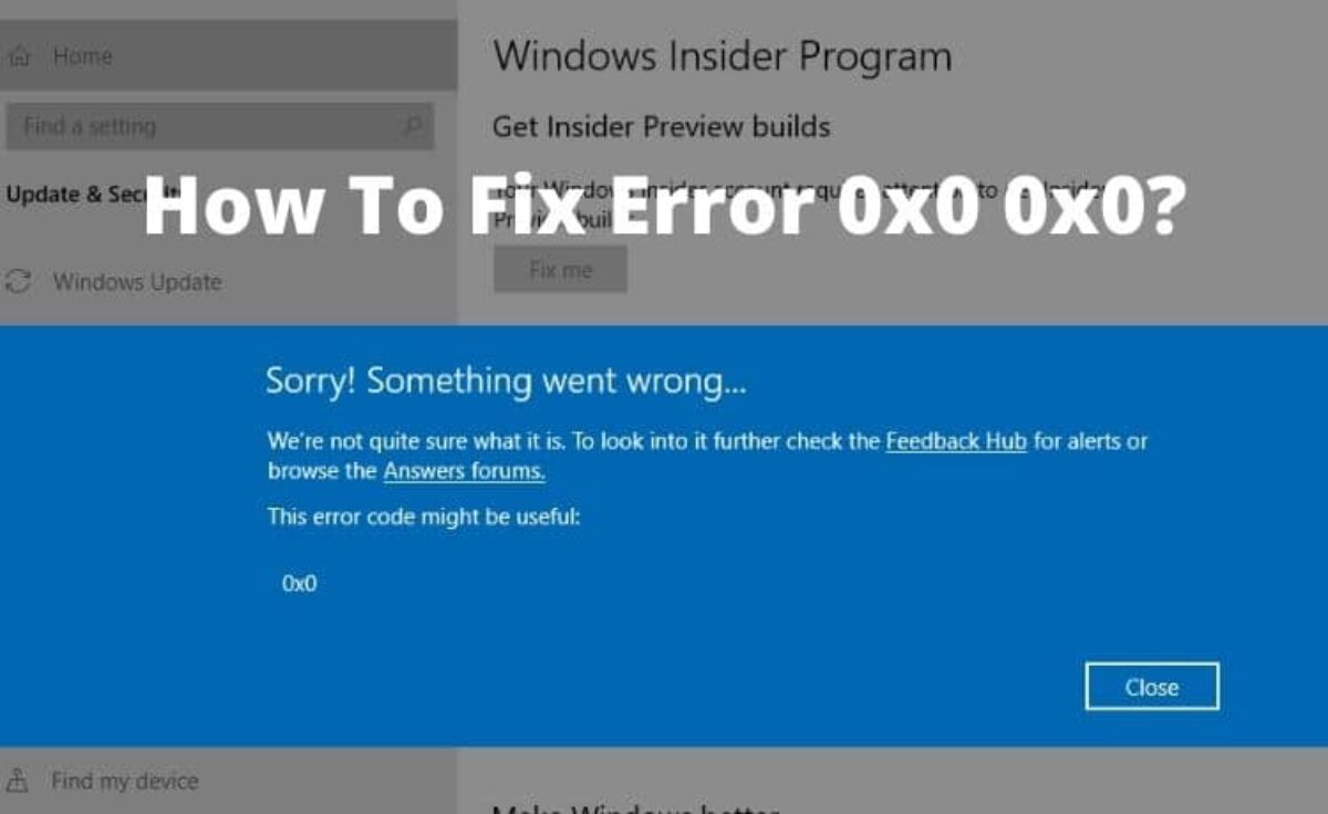 Best & Permanent solution for Windows Error Code 0x0 0x0