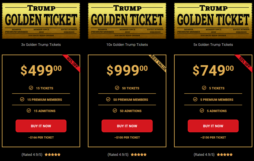 Trump Golden Ticket Price