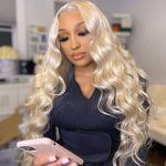 613 Frontal Wig Brazilian Straight Lace Front Human Hair Wigs For Black Women Honey Blonde Body