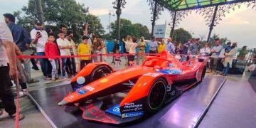 Formula-E car unveiled to public ahead of race next year in Hyderabad