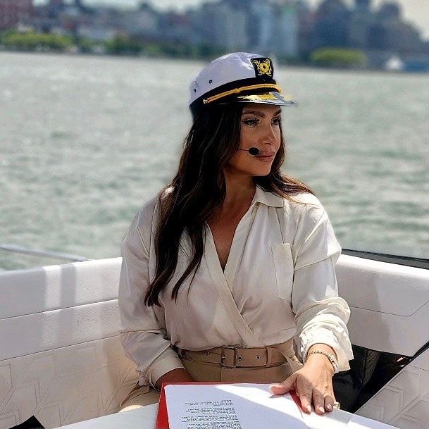 Molly Qerim host First Take in boat