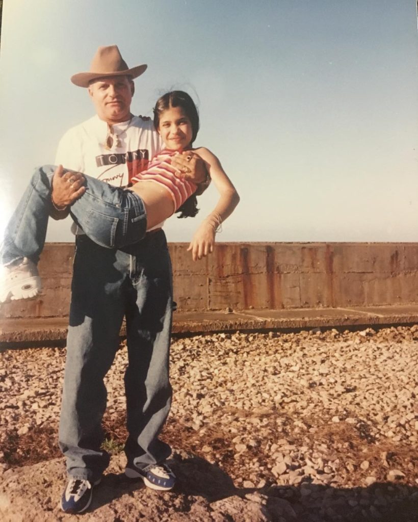 Childhood Picture of Otmara Marrero with her father