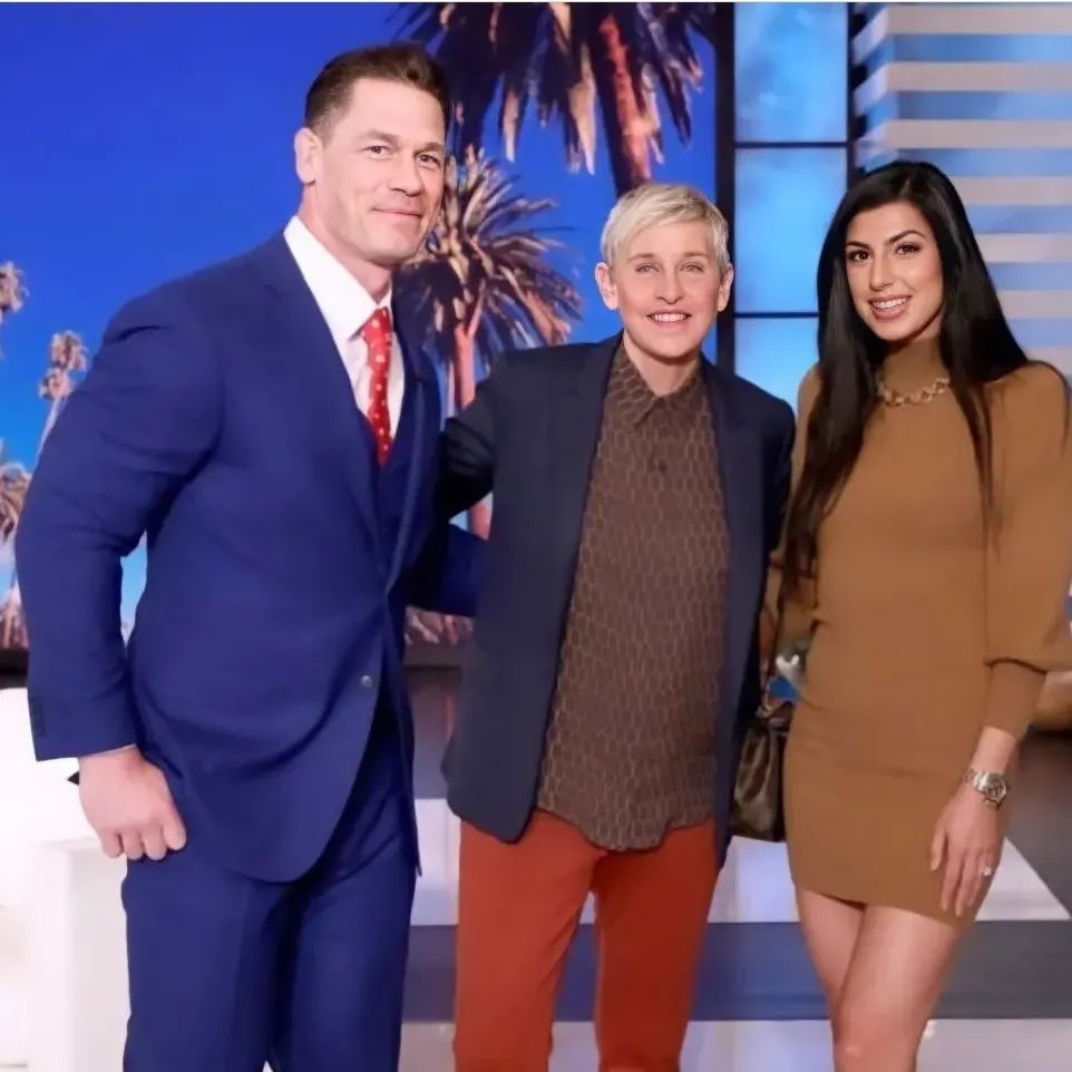 Shay Shariatzadeh and John Cena at the Ellen Show