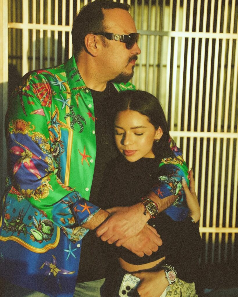 Angela Aguilar with her father