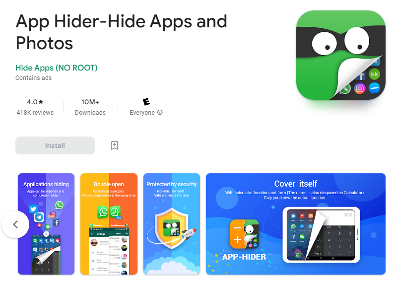 Using Third-Party App Hiders