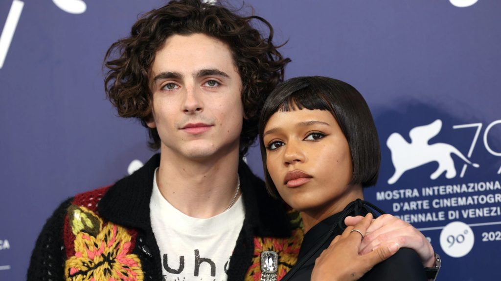 Taylor Russell with Chalamet