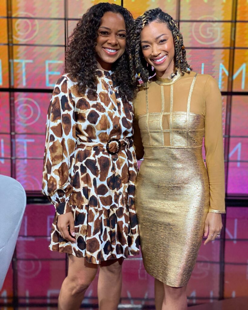 Sonequa Martin-Green with Nischelle Turner at Entertainment Tonight