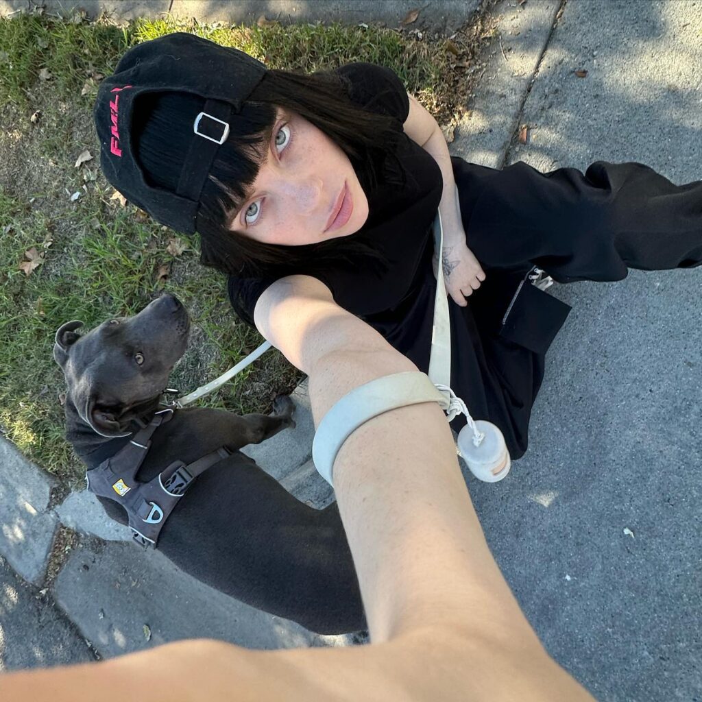 Billie Eilish with her pet dog