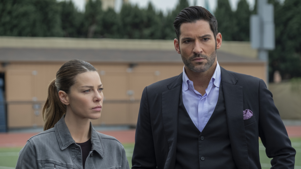 Lauren German with Lucifer Morningstar