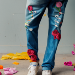 Show Off Your Style with Men's Embroidered Jeans – Rose, Stars, Floral