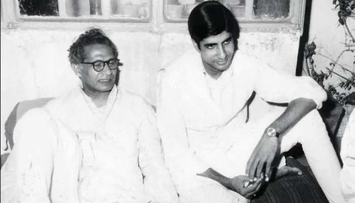 Harivansh Rai Bachchan with his son image