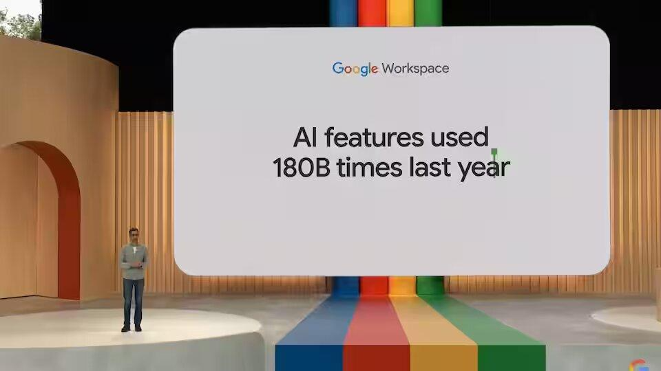 Google AI feautres used 180 B last year