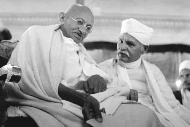 Madan Mohan Malaviya with Mahatma Gandhi