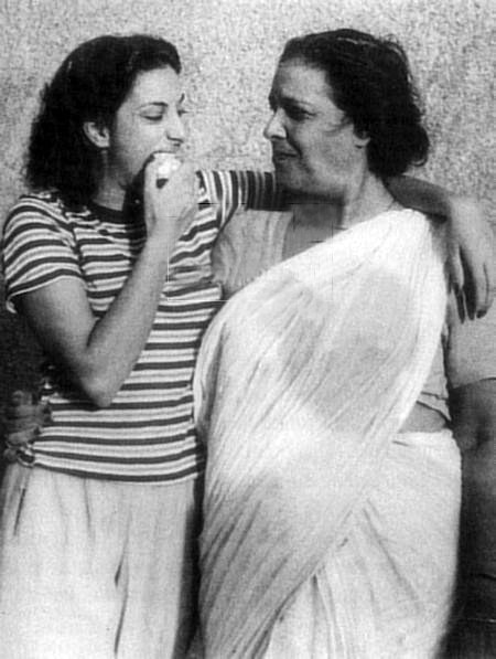 Teenager Nargis with her Mother image