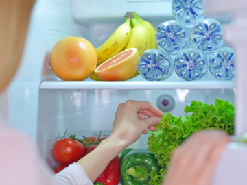 Does storing water in the refrigerator cause cross-contamination?