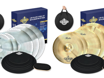 Soundpier Low Volume Cymbal Set with Drum Mute Pads, All-Inclusive 11-Piece Cymbal Pack with Drum Dampeners