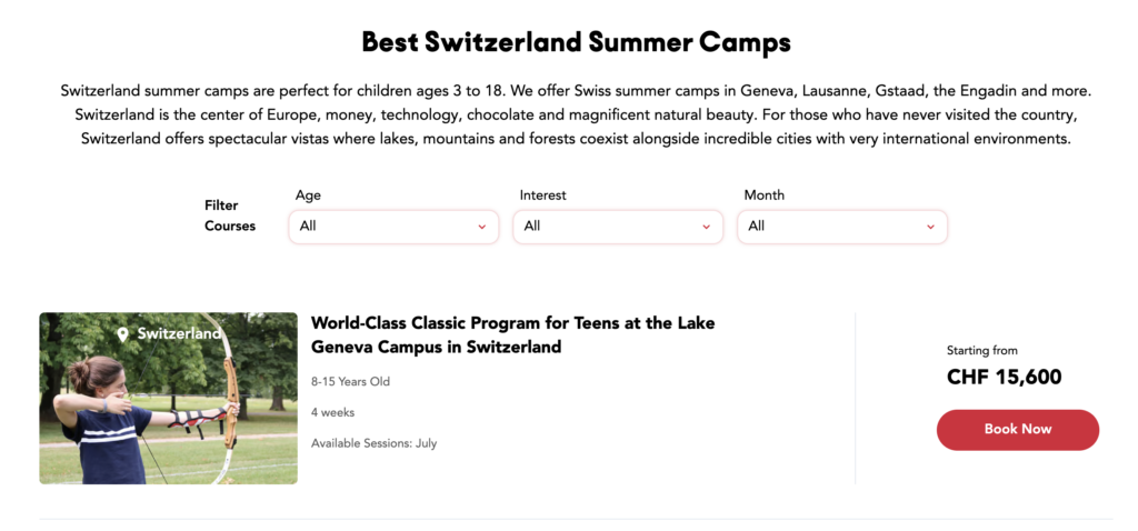 Best Switzerland Summer Camps